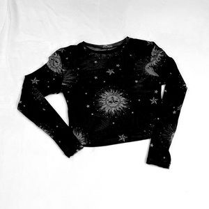 Sheer celestial theme top